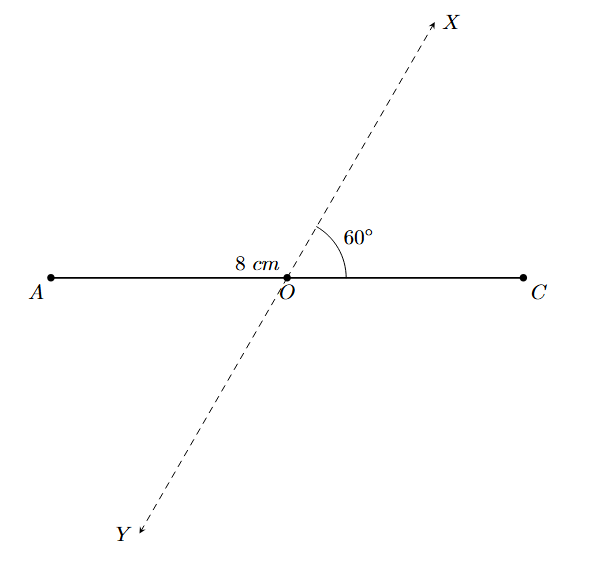 Construct angle 60 at O